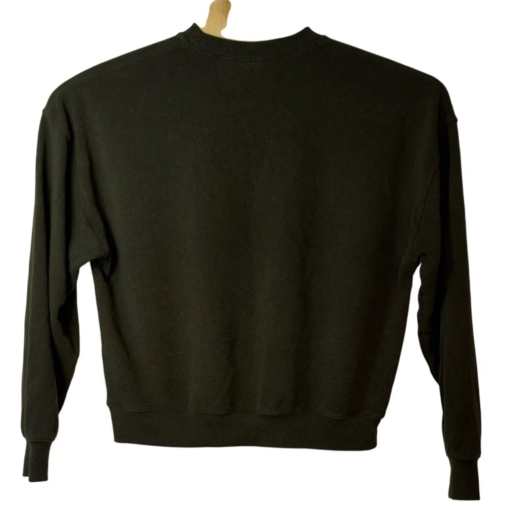 PrAna Women's Hemp Blend Crewneck Crop Sweatshirt Size L Green Sustainable
